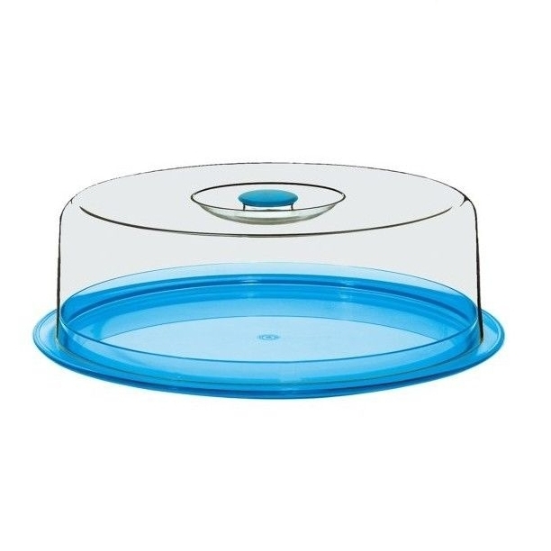 MosJos Porta torta rotonda, in plastica senza BPA, con coperchio, adatto  per torte da 25,4 cm, quattro chiusure laterali sicure, contenitore per il