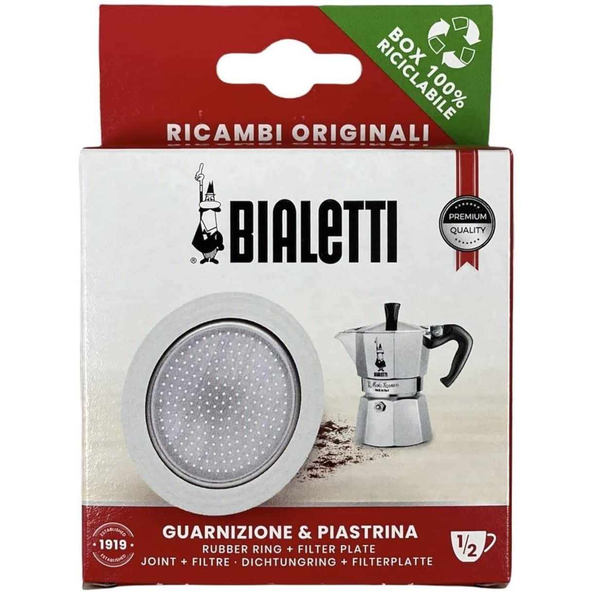 Bialetti Ricambi - Mezza tazza La Mokina confezione 1 Guarnizione + filtro  alluminio - Paggi Casalinghi